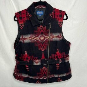 Pendleton Black and Red Patterned Vest